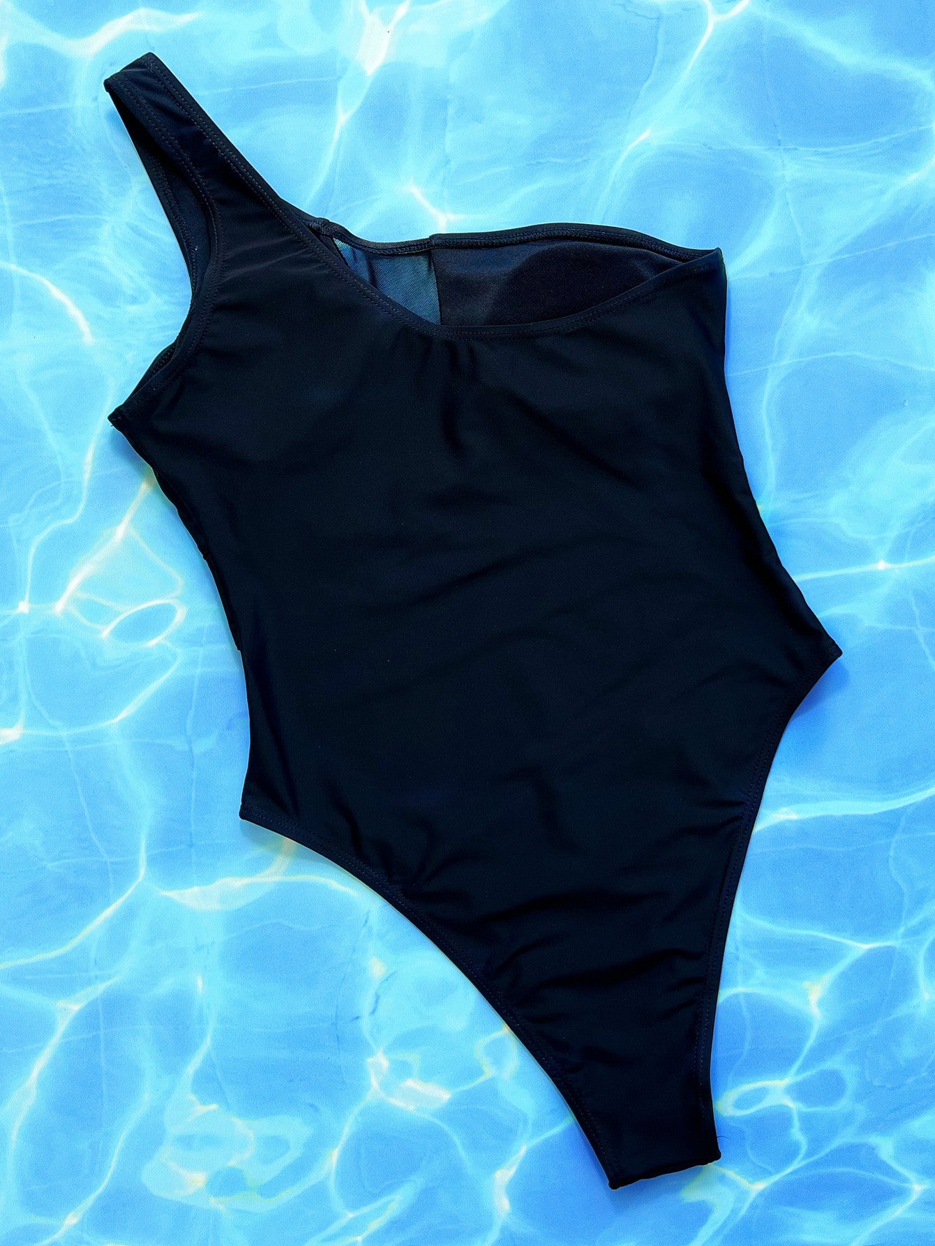 Corpo Luce - Black one-shoulder monokini with mesh