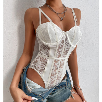 Lace Eleganza Jumpsuit – Sexy High Waist Spitzen-Jumpsuit