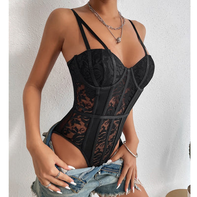 Lace Eleganza Jumpsuit – Sexy High Waist Spitzen-Jumpsuit