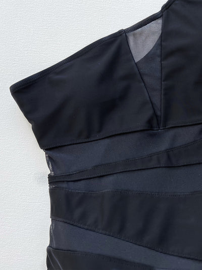 Corpo Luce - Black one-shoulder monokini with mesh