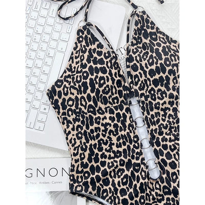 Selvaggia Fiera – Sexy Leopard Cut-Out Swimsuit