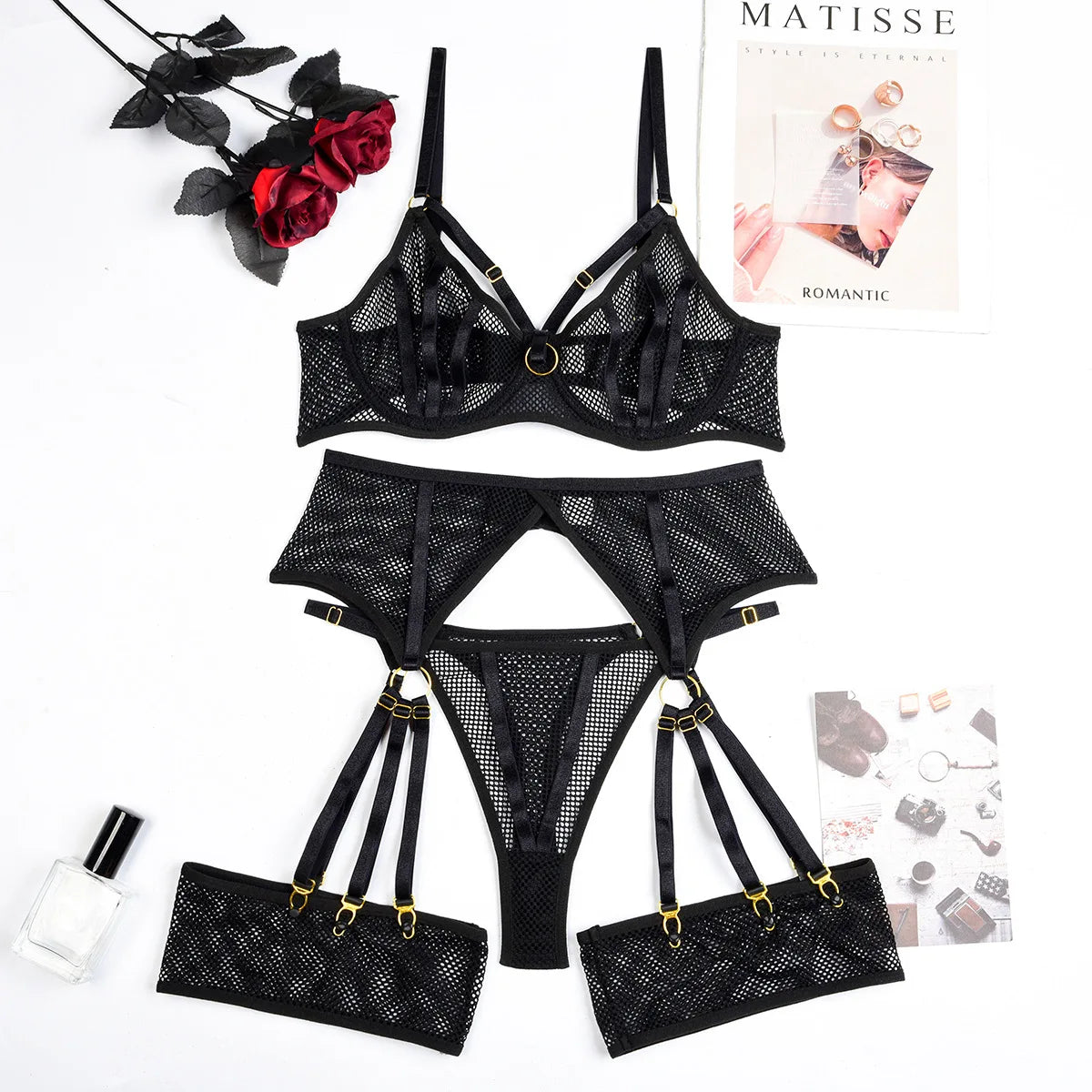 Rete Seduzione Lingerie Set 3-teilig